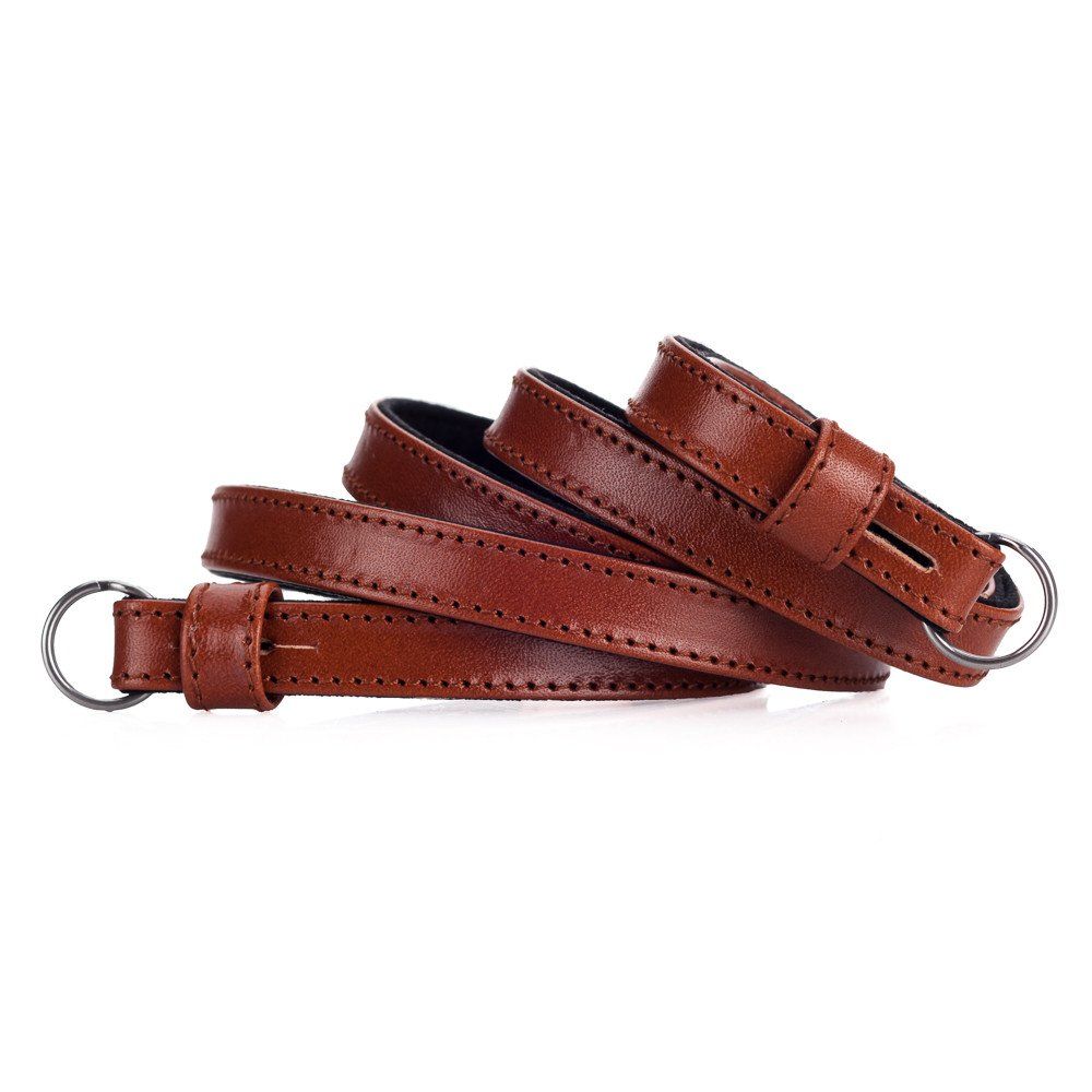 Leather strap, ecological tained cognac