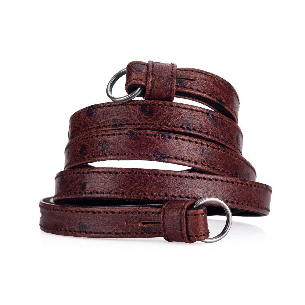 Leather strap, ostrich look  chestnut