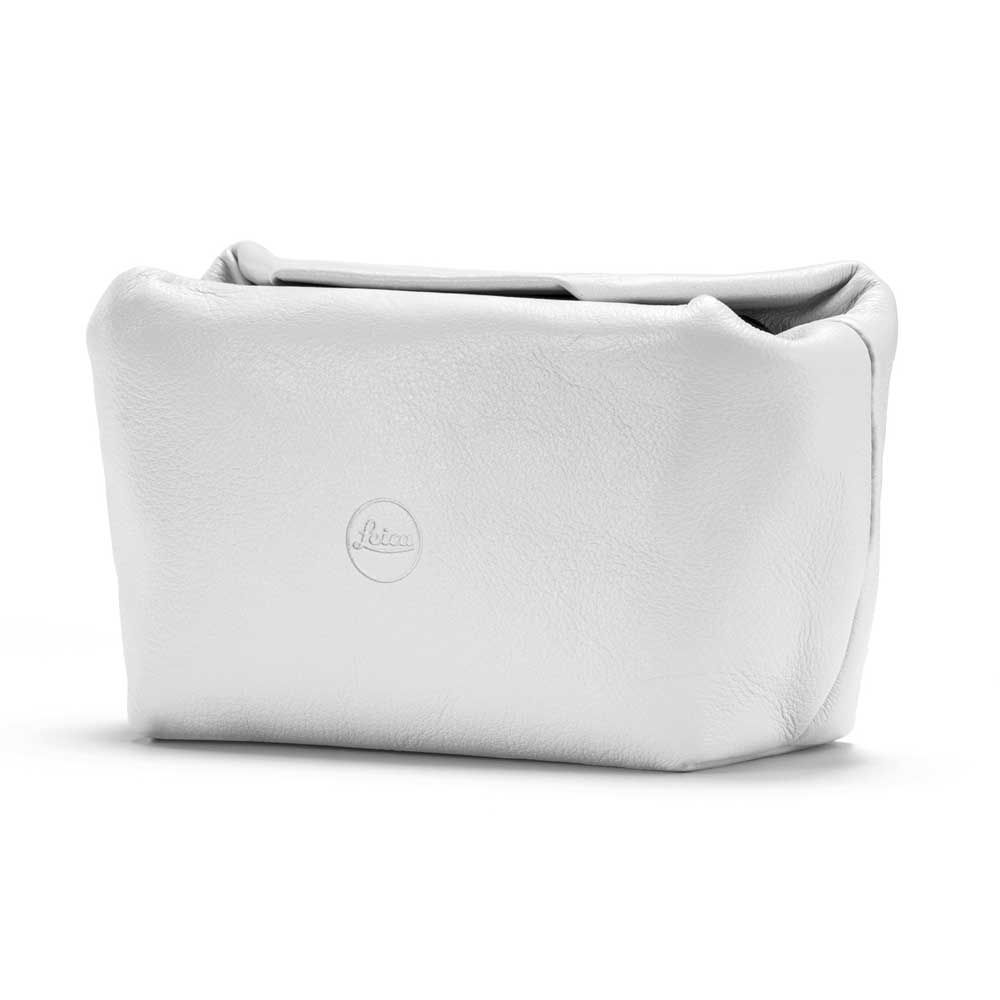 Soft pouch magnetic-closer size S leather white