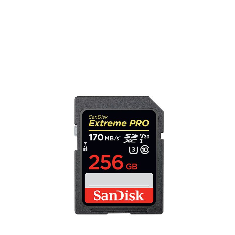 Sandisk Extreme PRO 256GB SDXC Read 170MB/s, Write 90MB/s